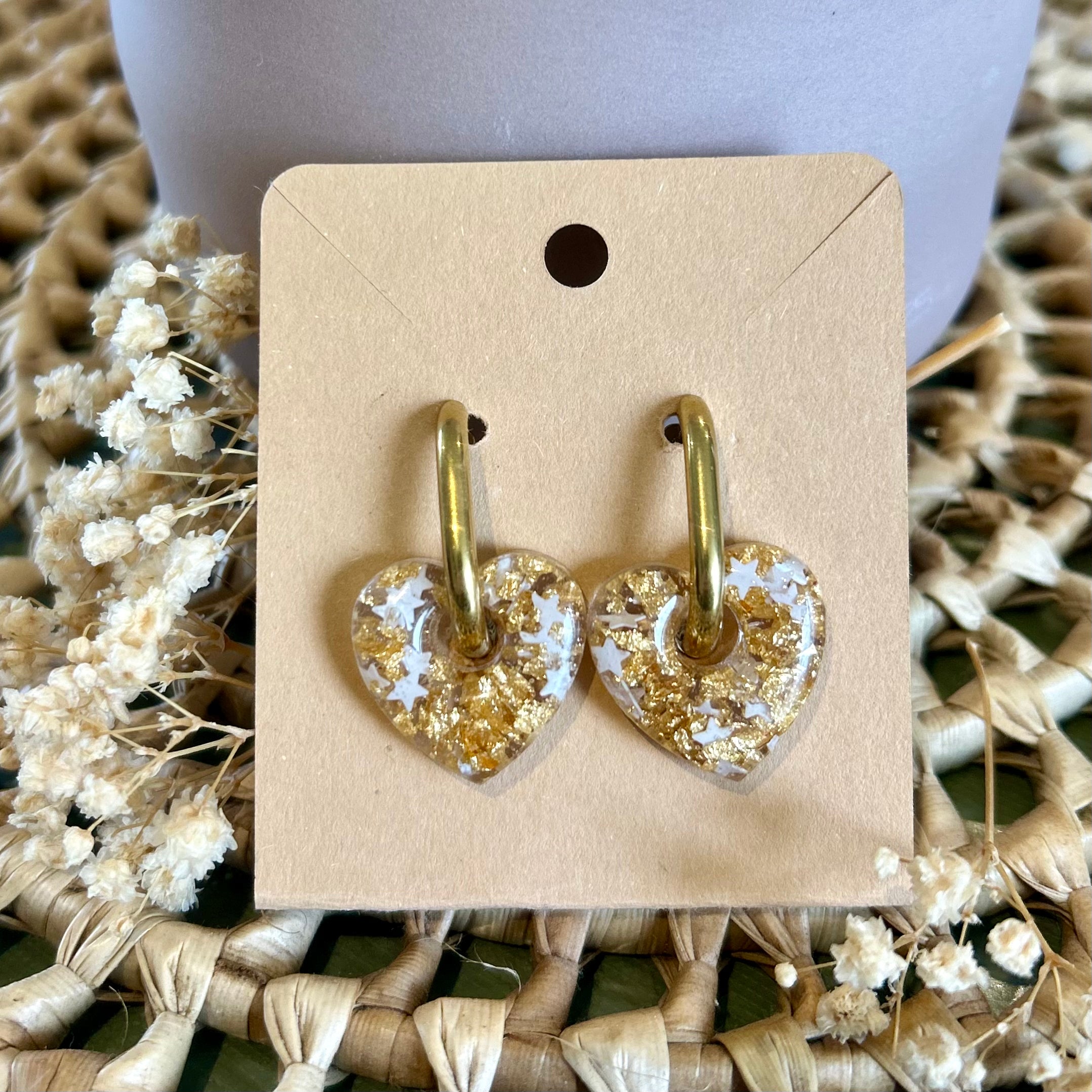 Cœur | Feuilles d'or & étoile