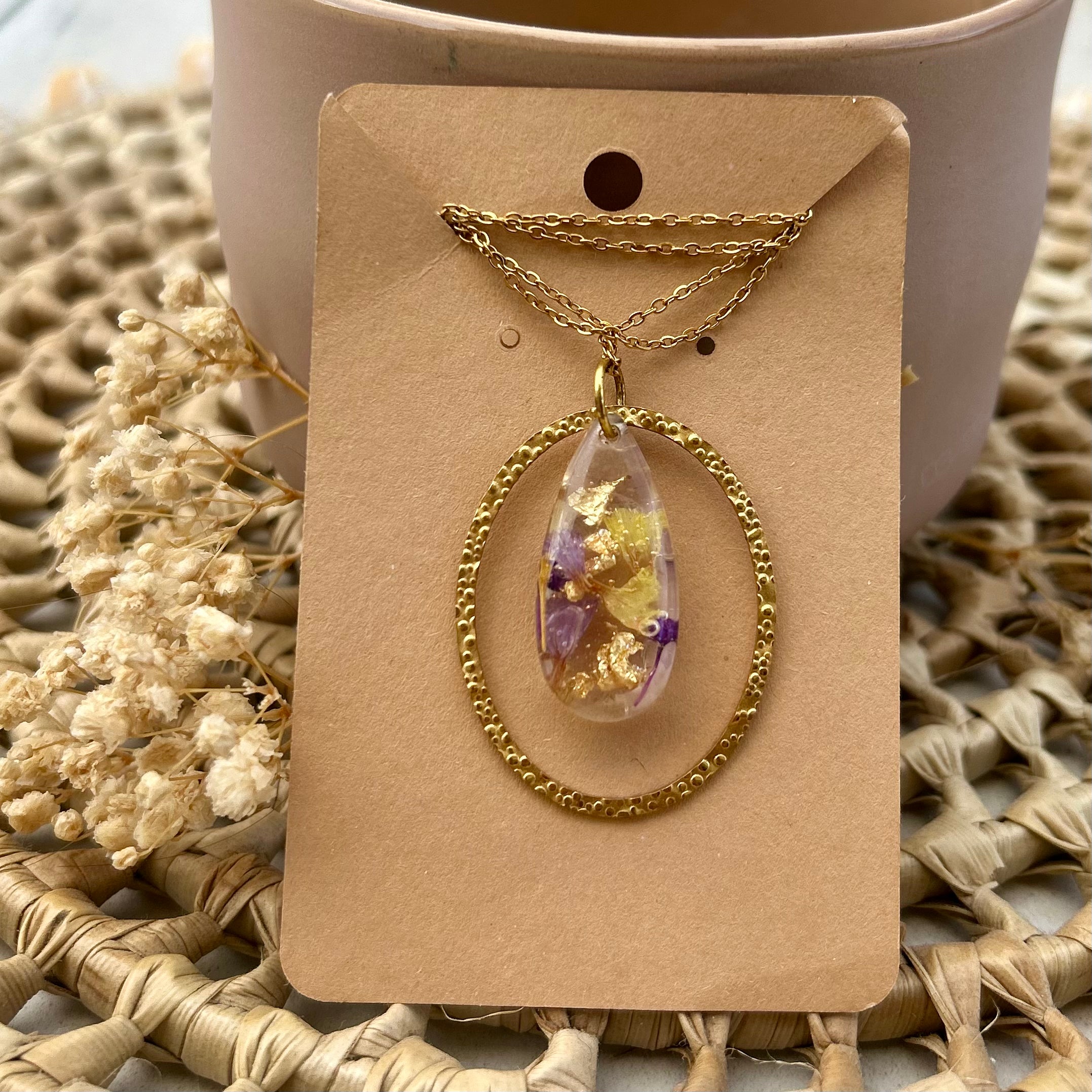 Sautoir | Statices Violet & Jaune - Fragments