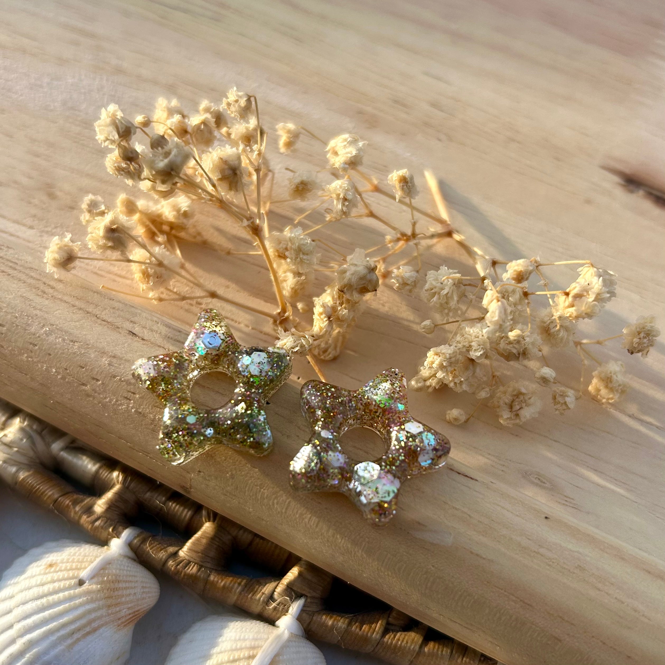 Etoiles | Rose et verte à paillettes