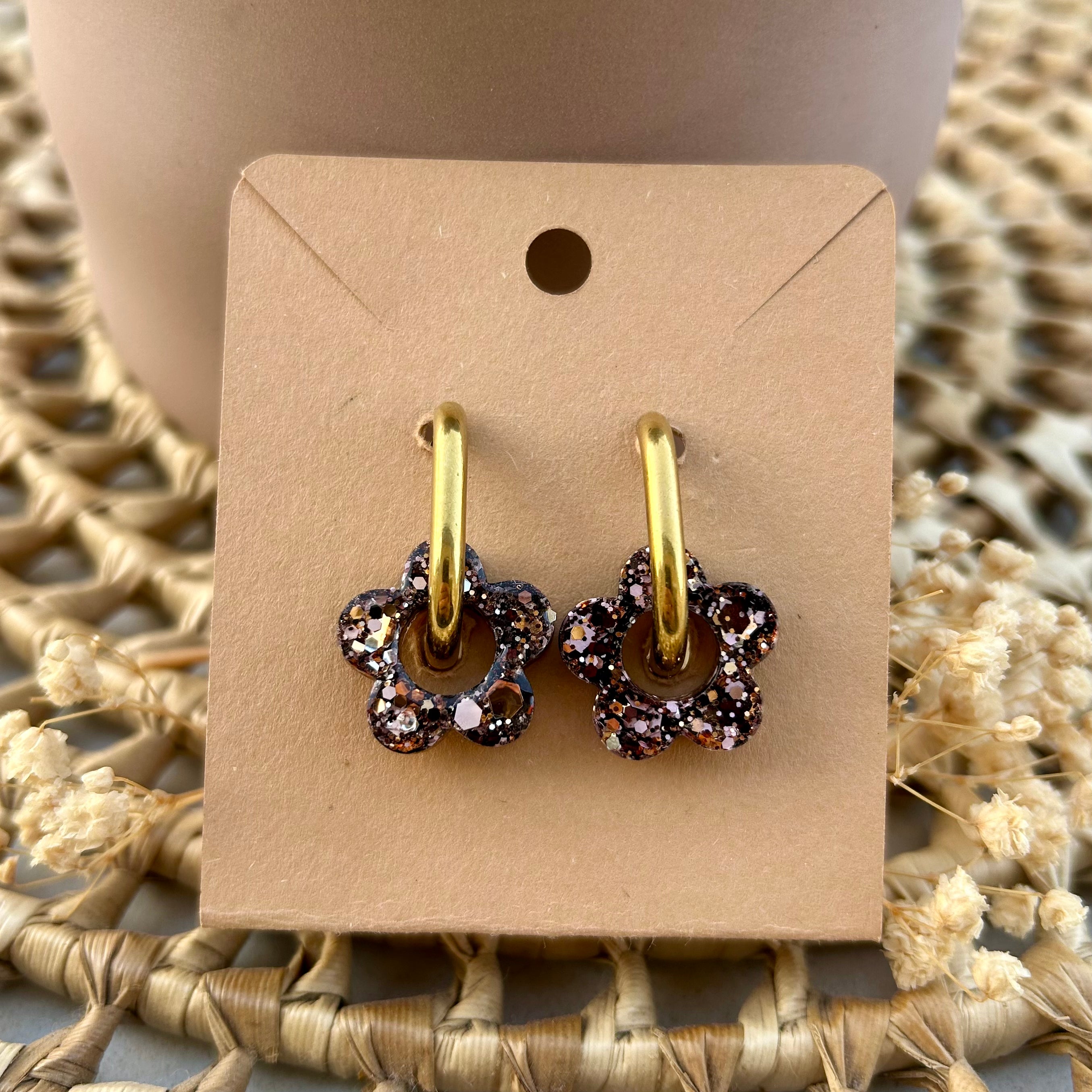 Fleur | Confetti noire & rose gold