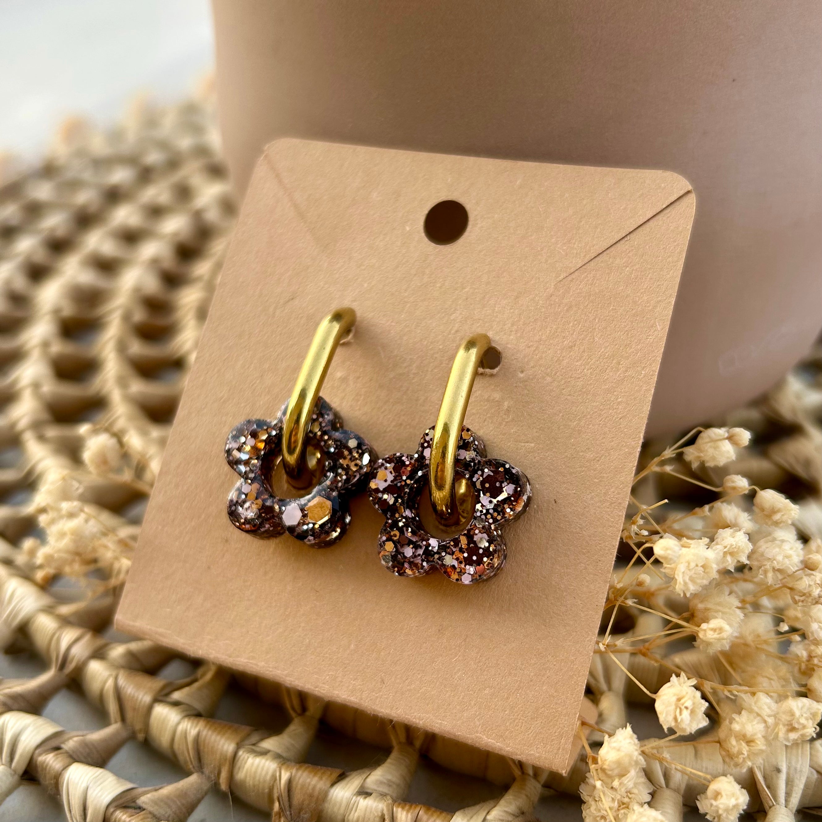 Fleur | Confetti noire & rose gold