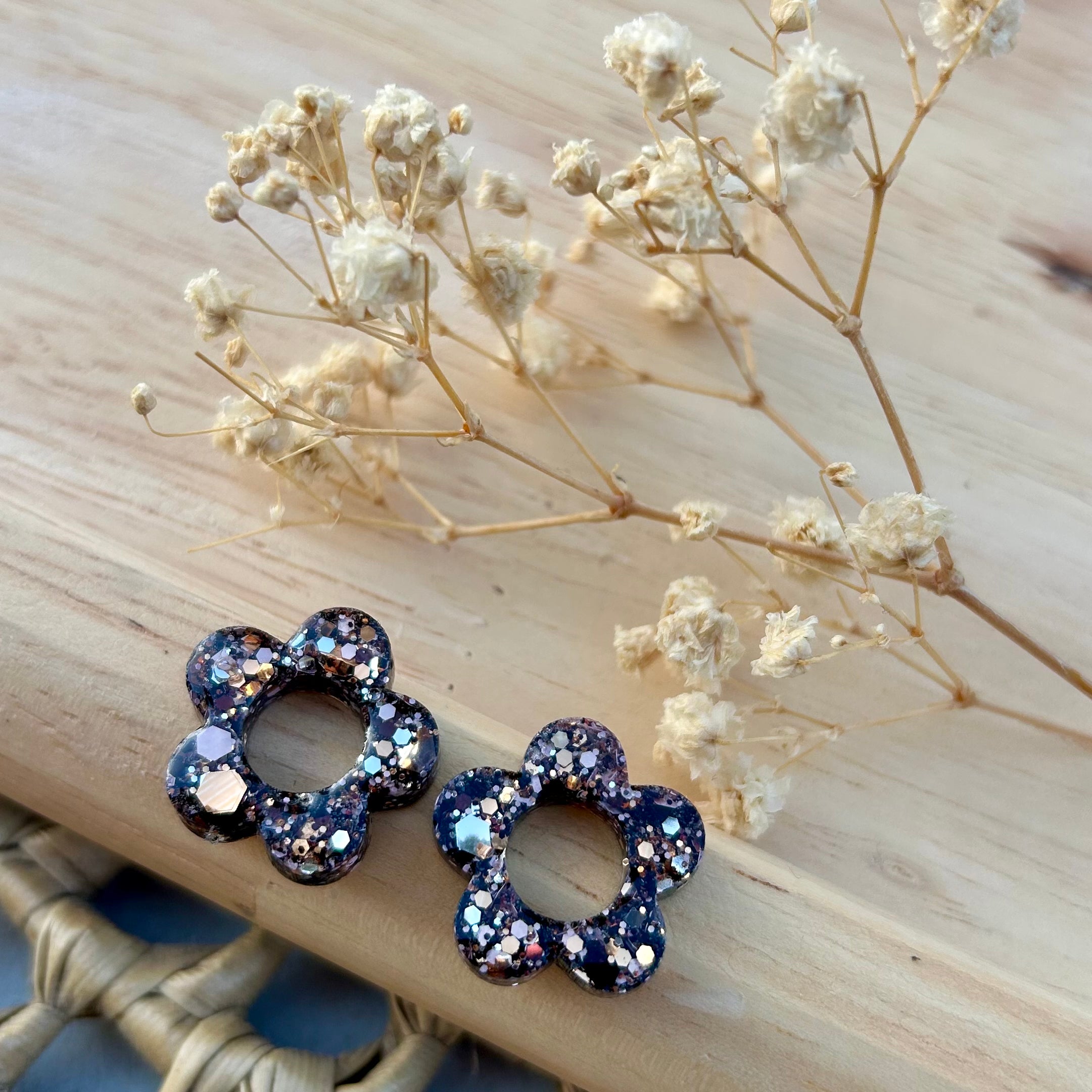 Fleur | Confetti noire & rose gold