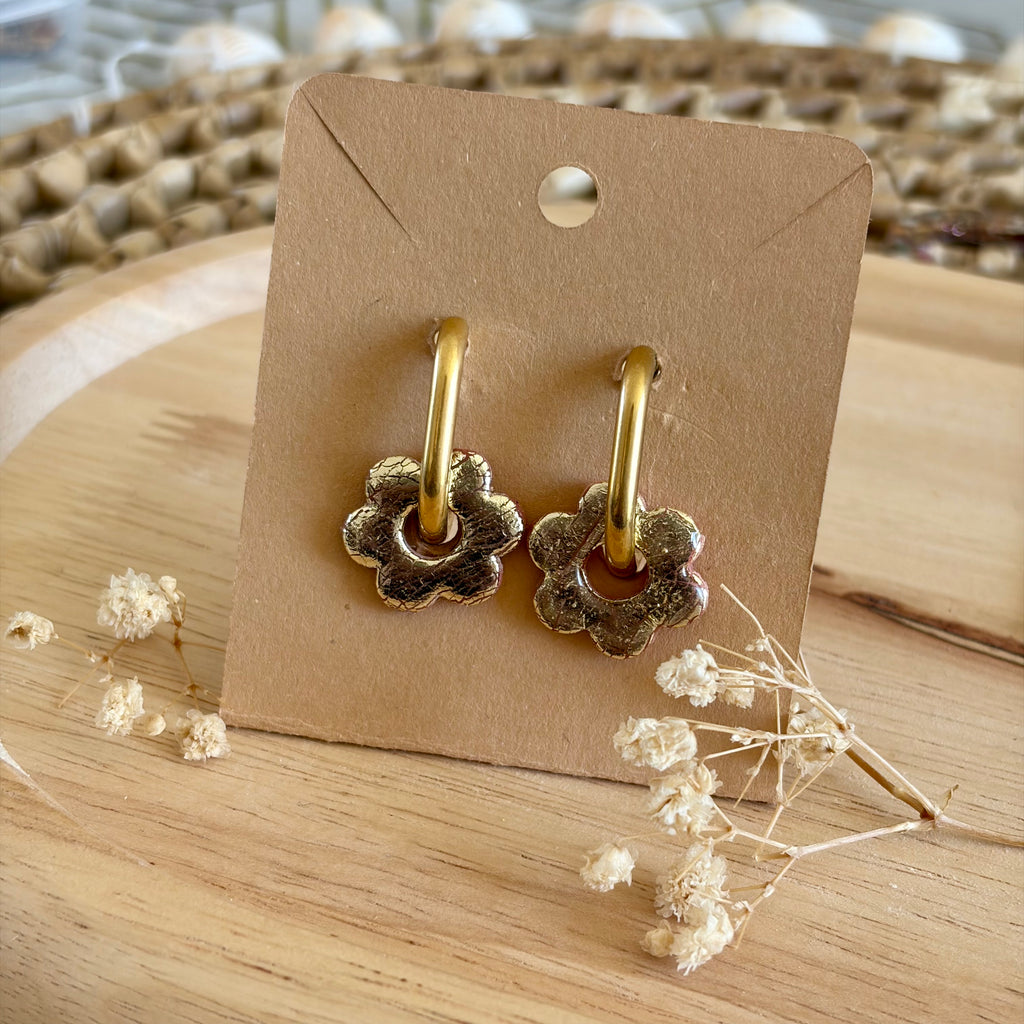 Fleur | Rose & feuille d’or réversibles