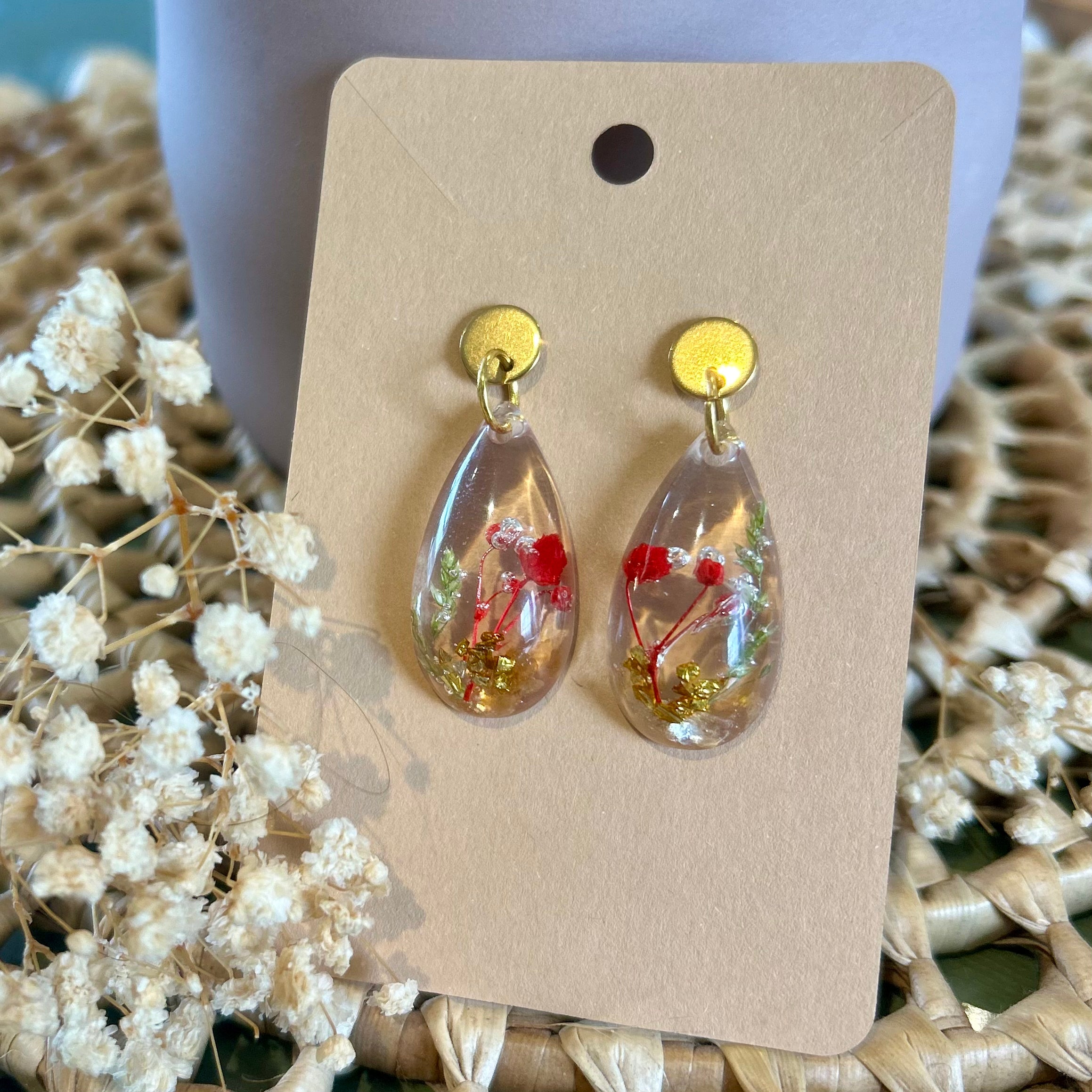 Gouttes | Fleurs des champs & feuilles d'or