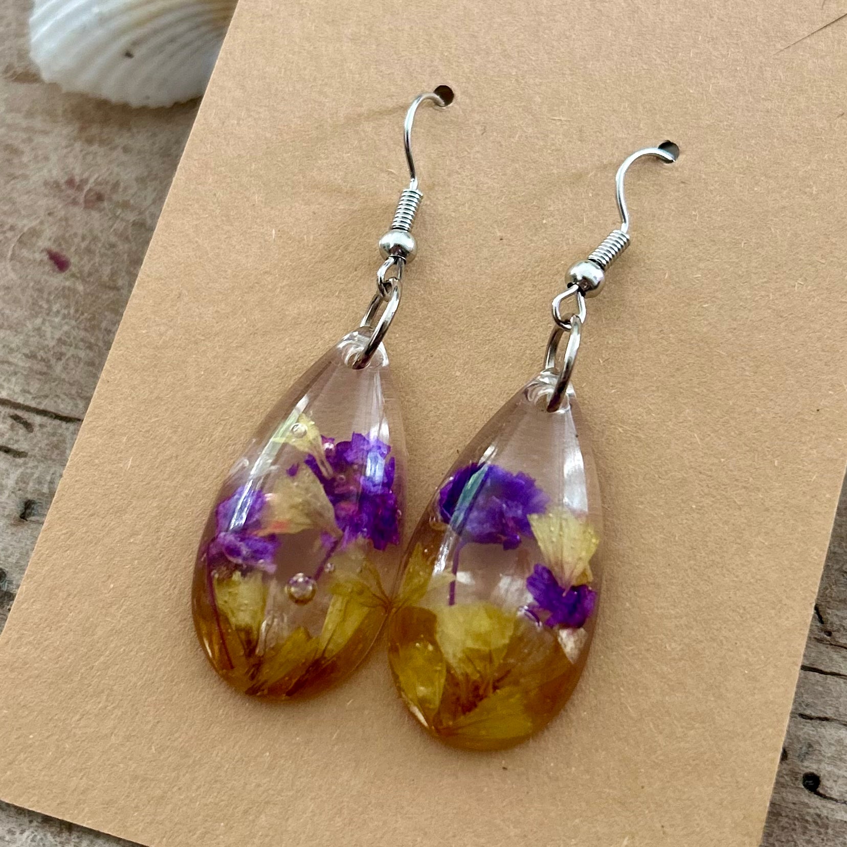 Gouttes | Statices jaunes & violets