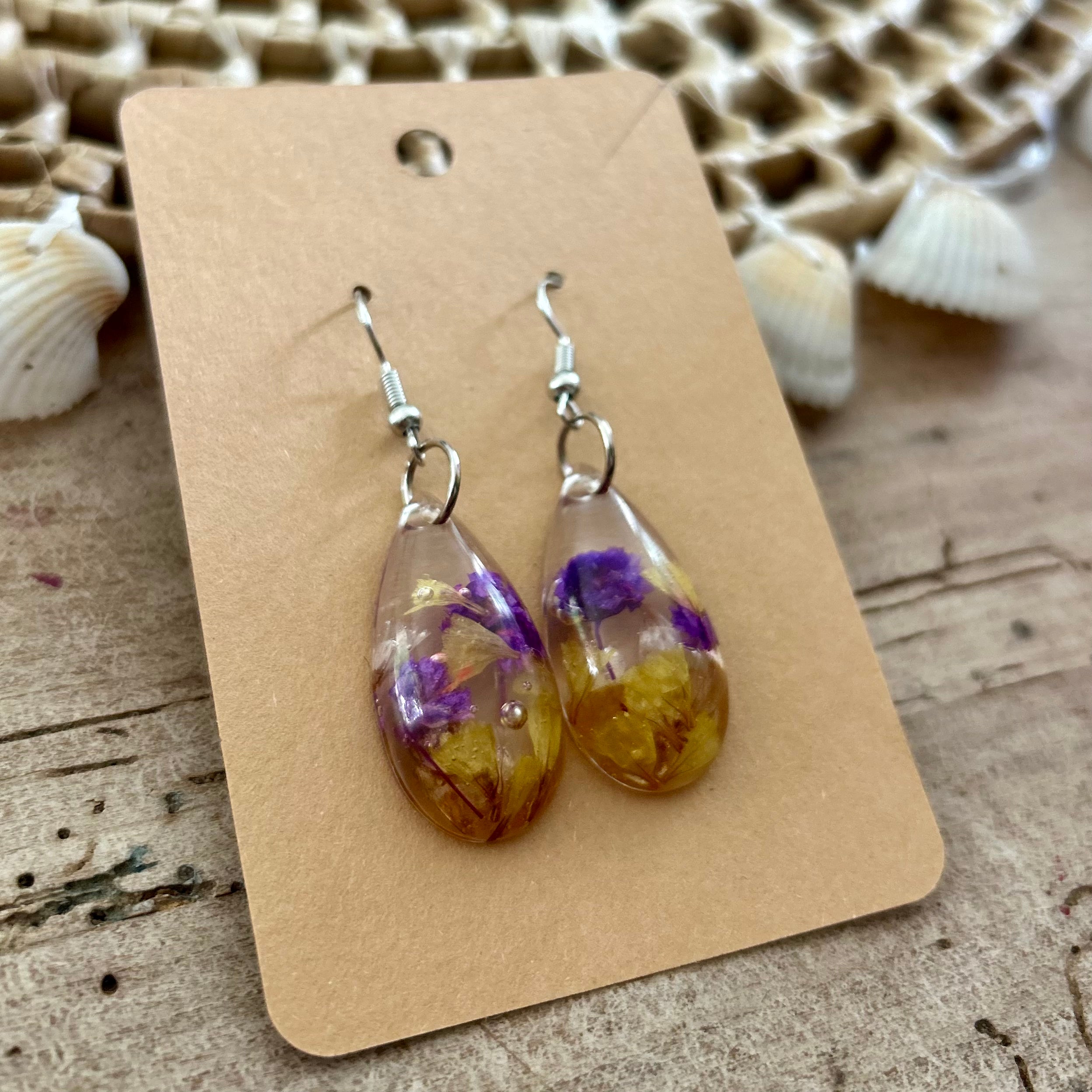 Gouttes | Statices jaunes & violets