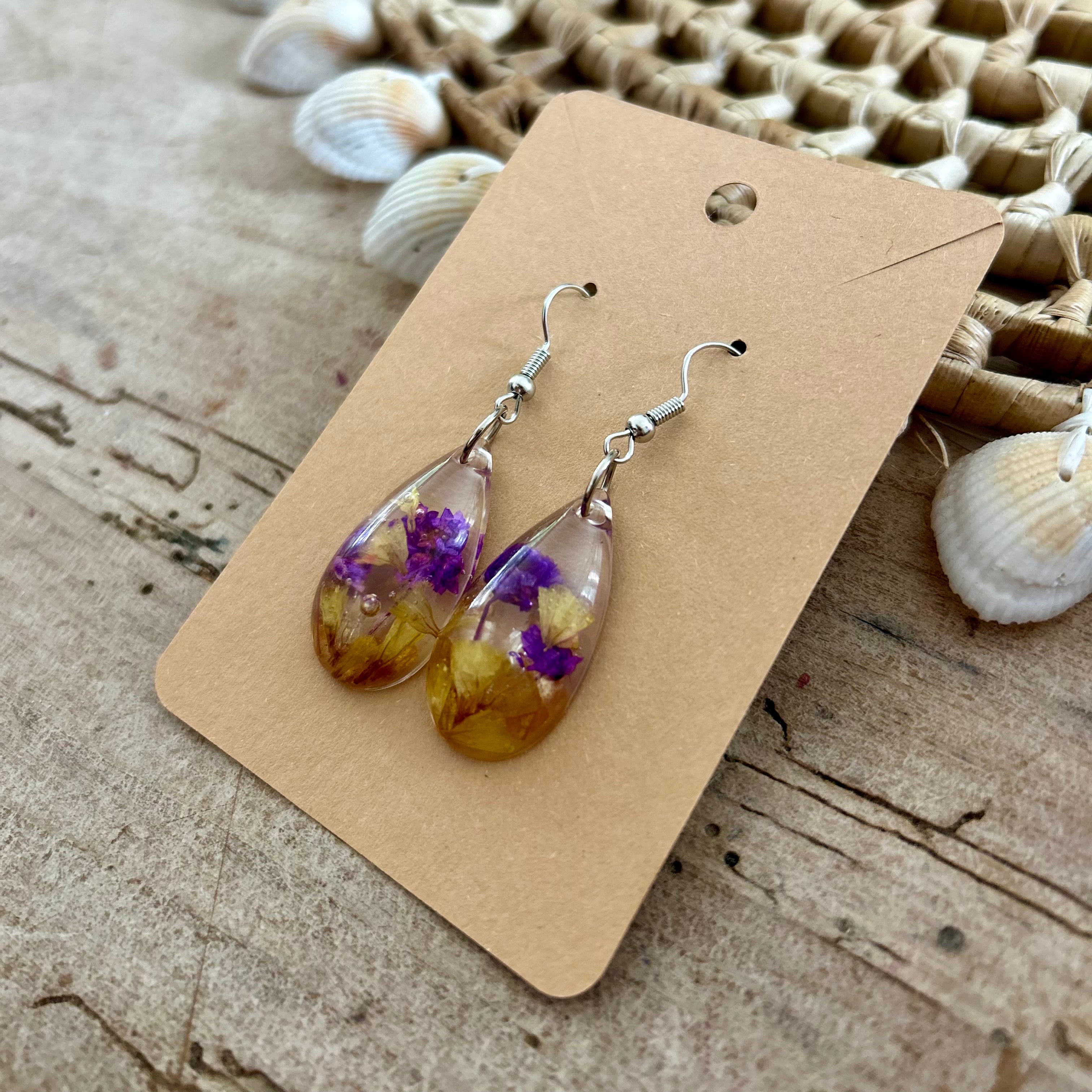 Gouttes | Statices jaunes & violets