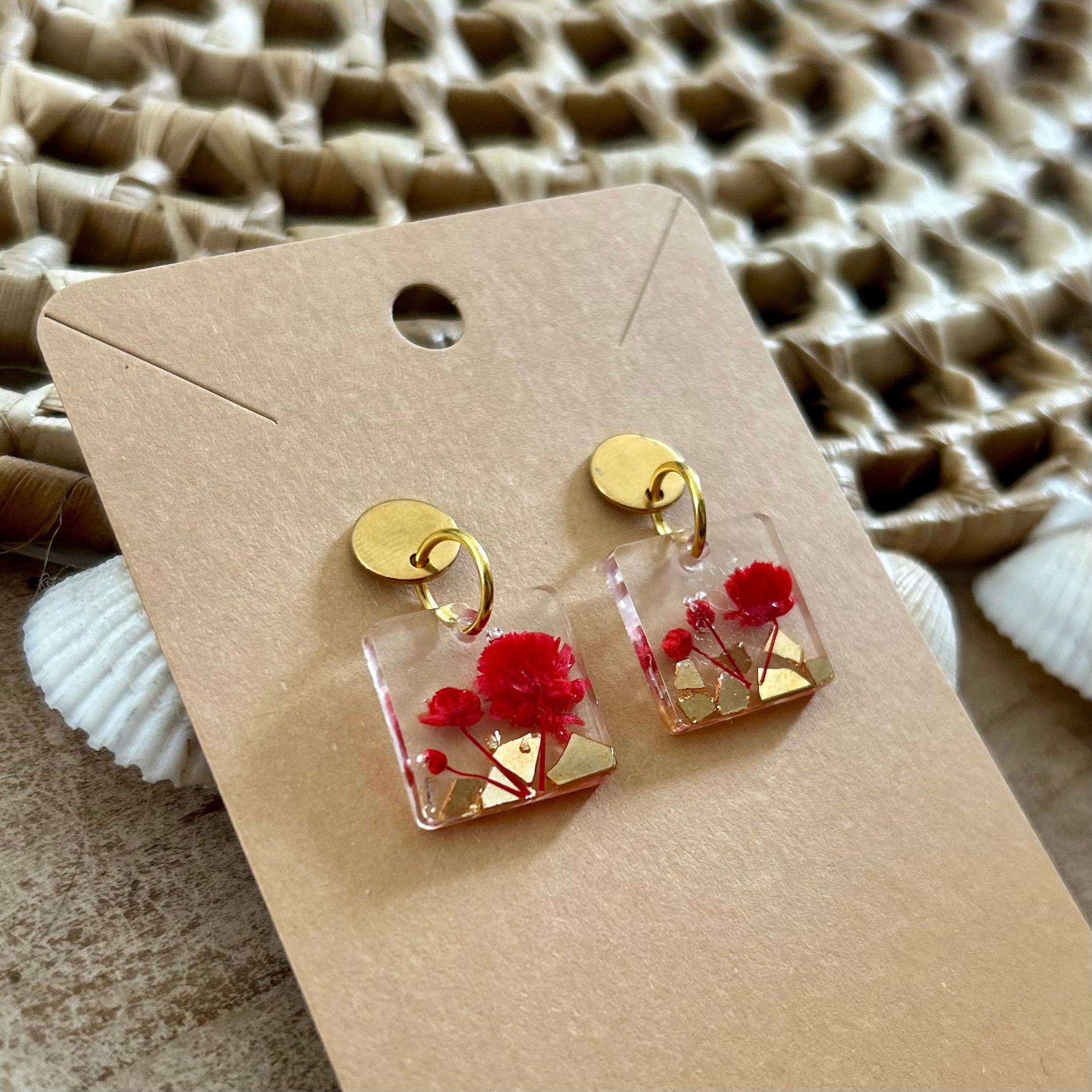 Carré | Gypsophile rouge & Fragment