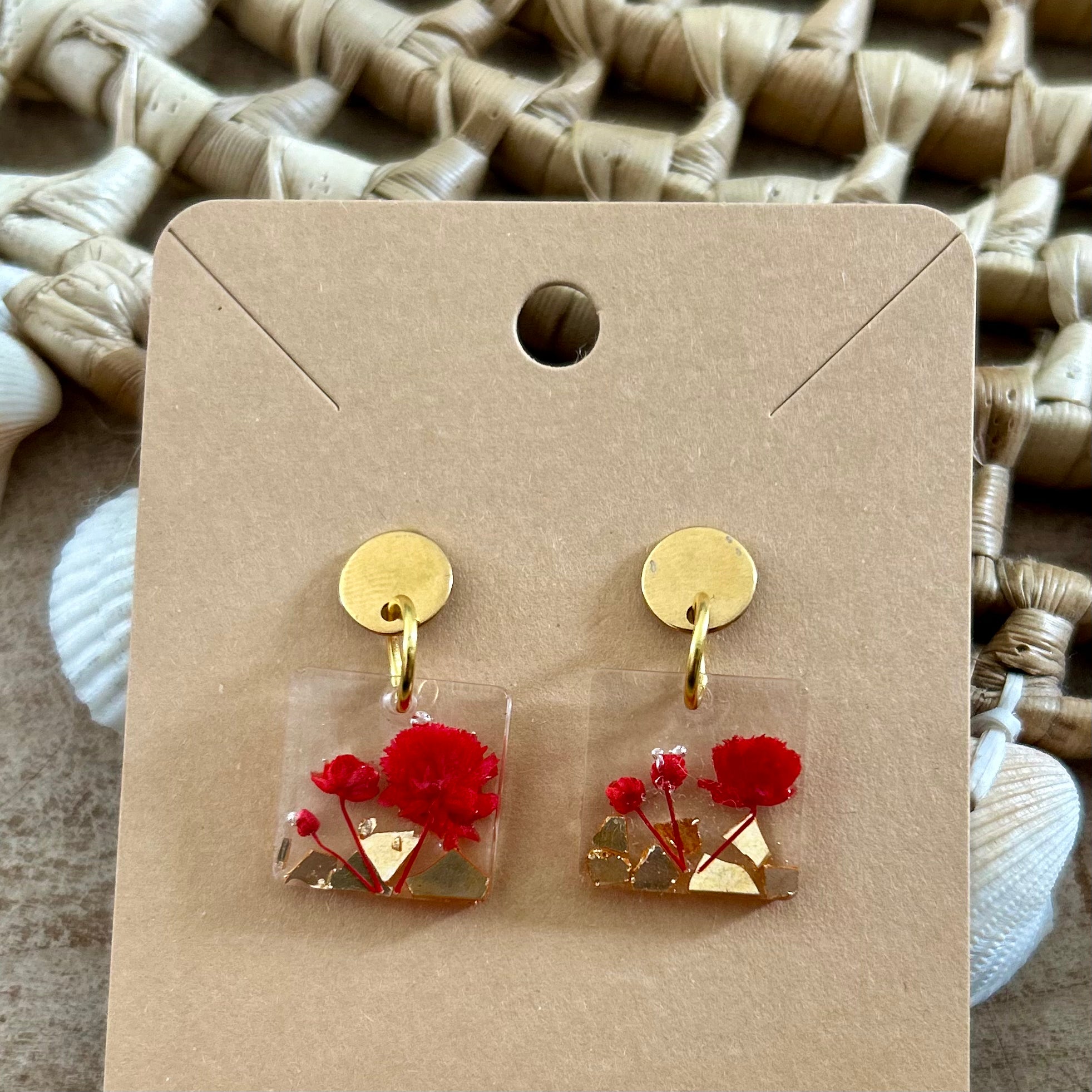 Carré | Gypsophile rouge & Fragment