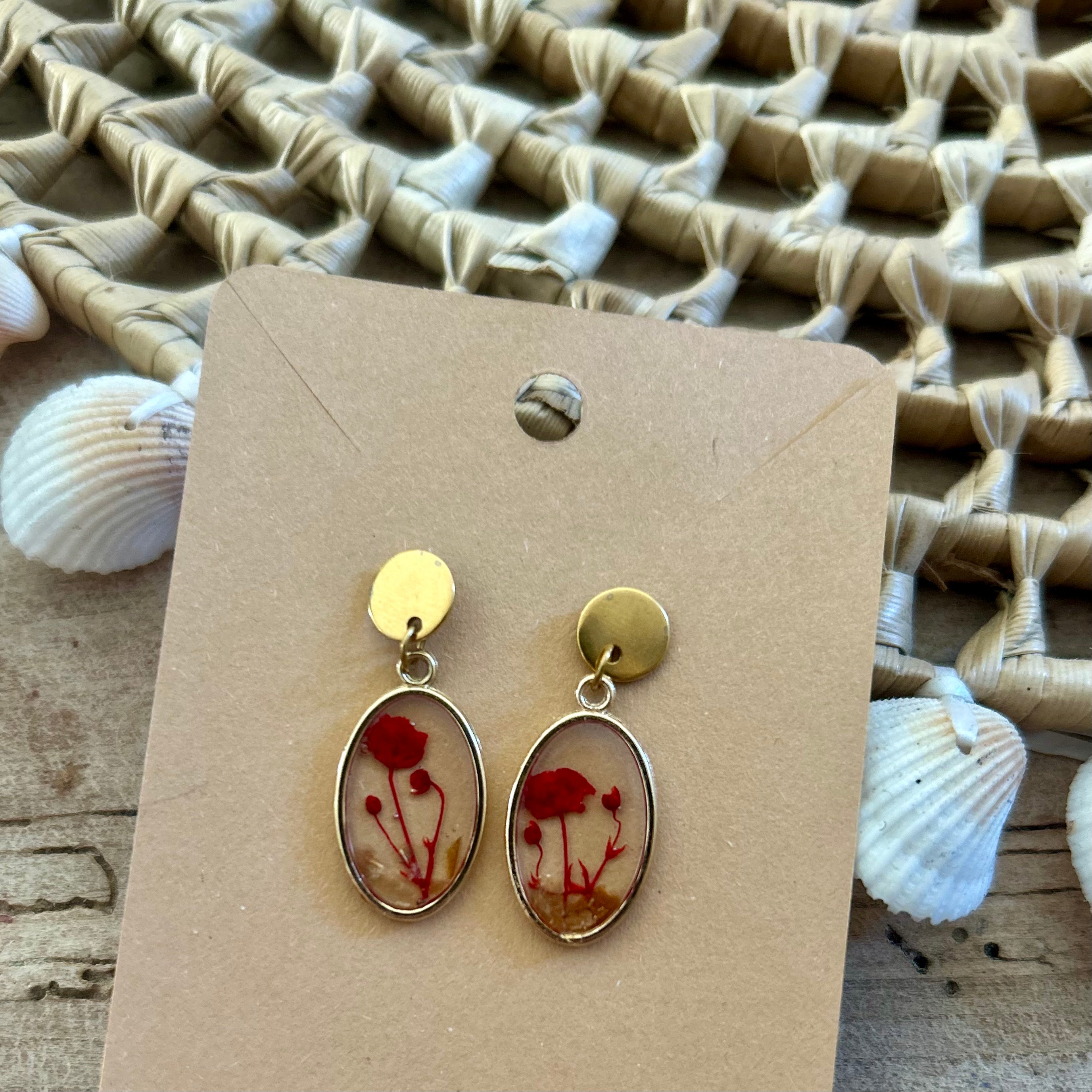 Mini ovale | Gypsophile rouge & fragment