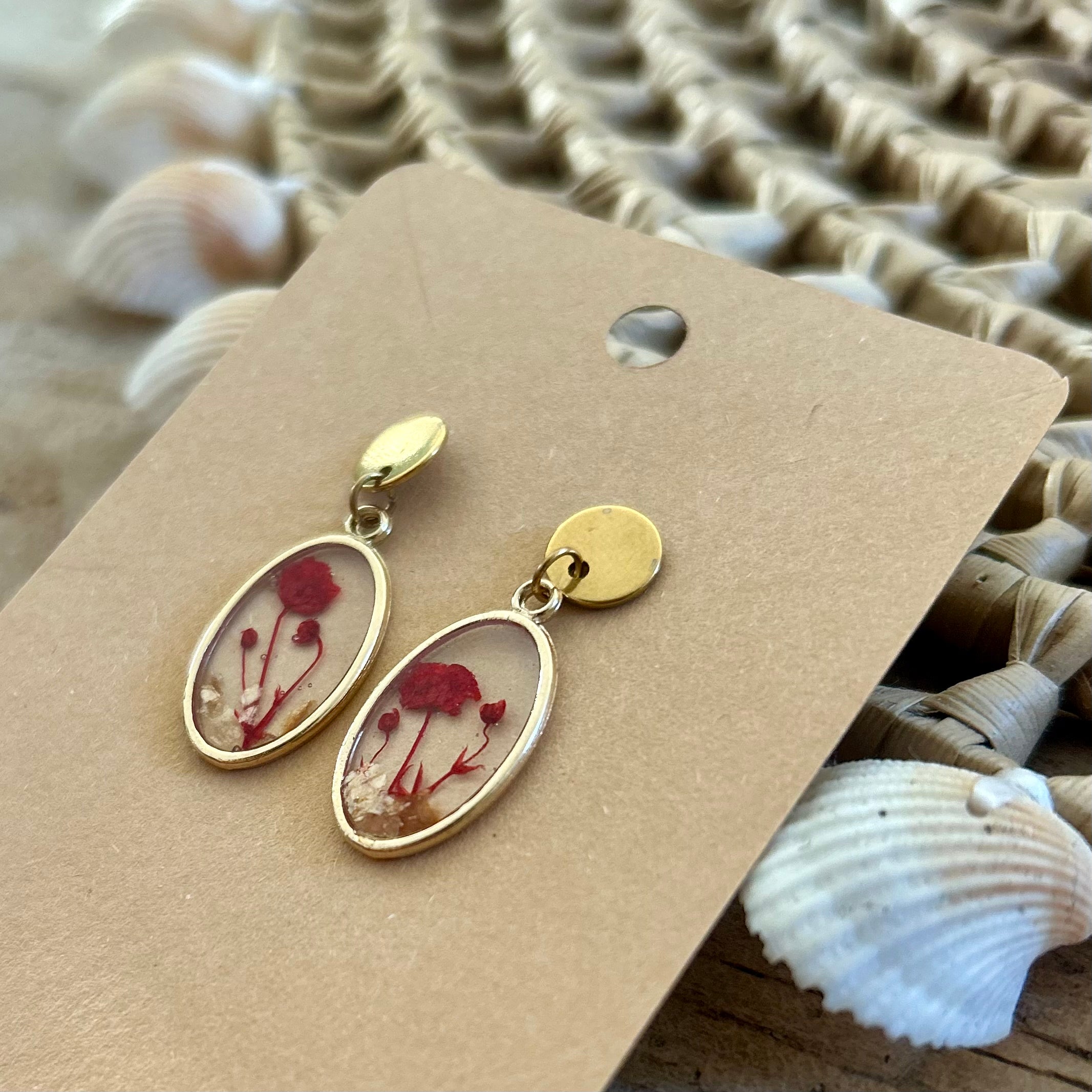 Mini ovale | Gypsophile rouge & fragment