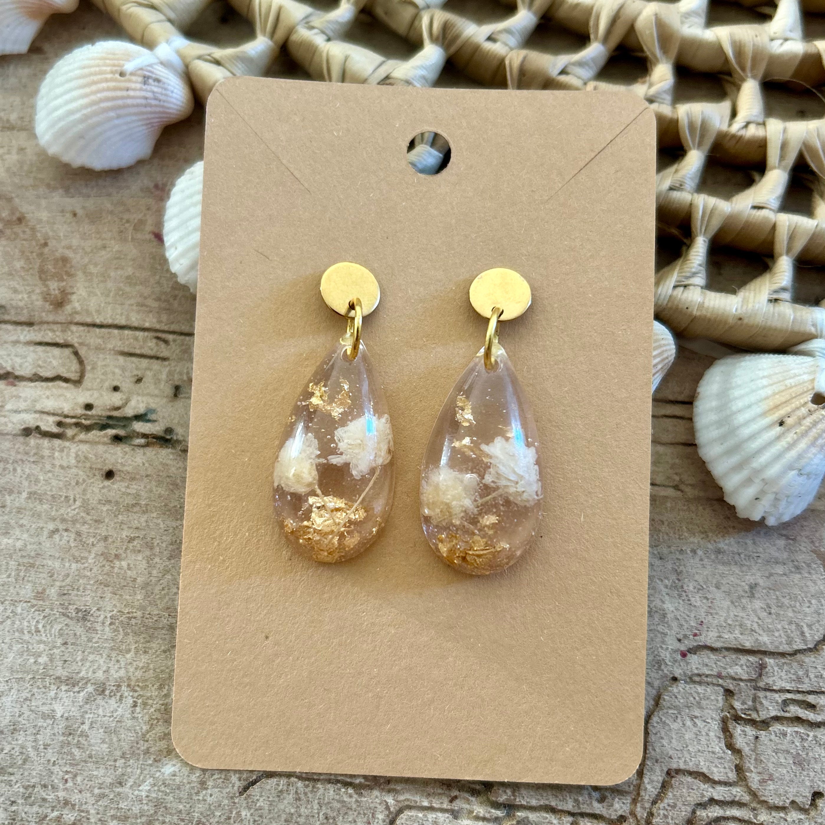 Gouttes | Gypsophile blanc & feuilles d'or