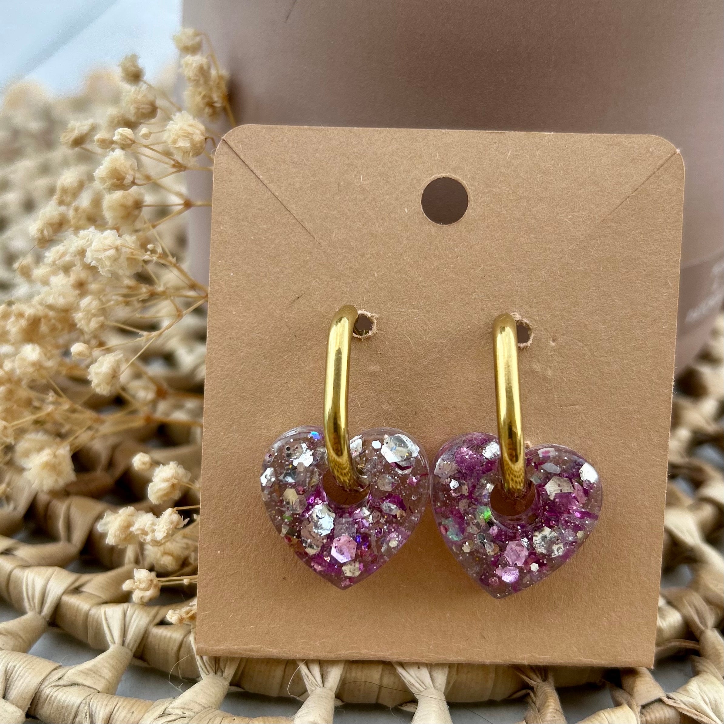 Cœur | Rose à paillettes