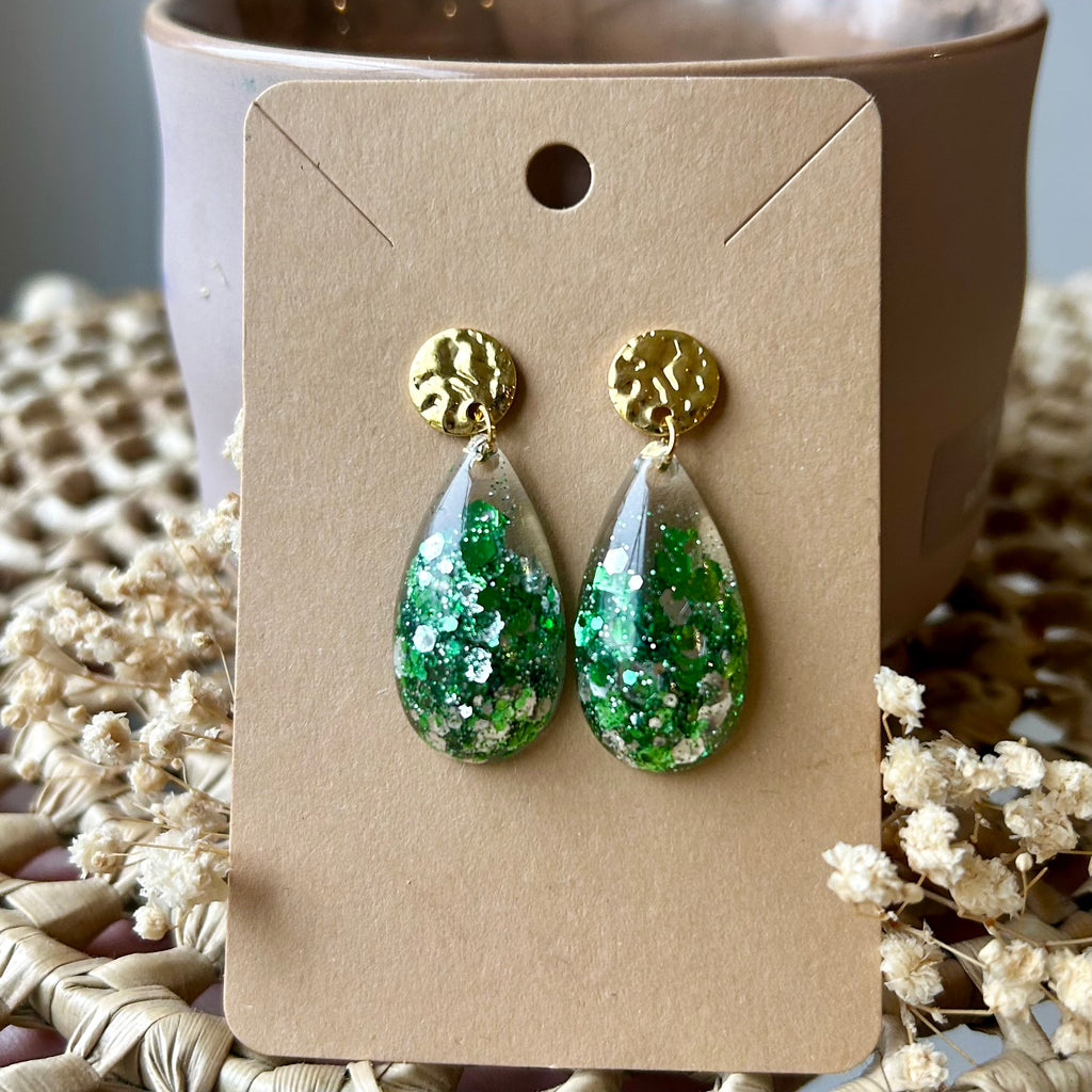Gouttes | Verte à paillettes