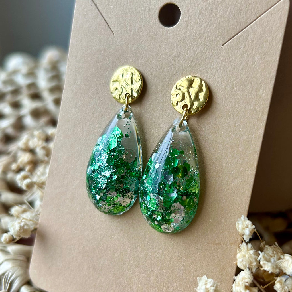 Gouttes | Verte à paillettes