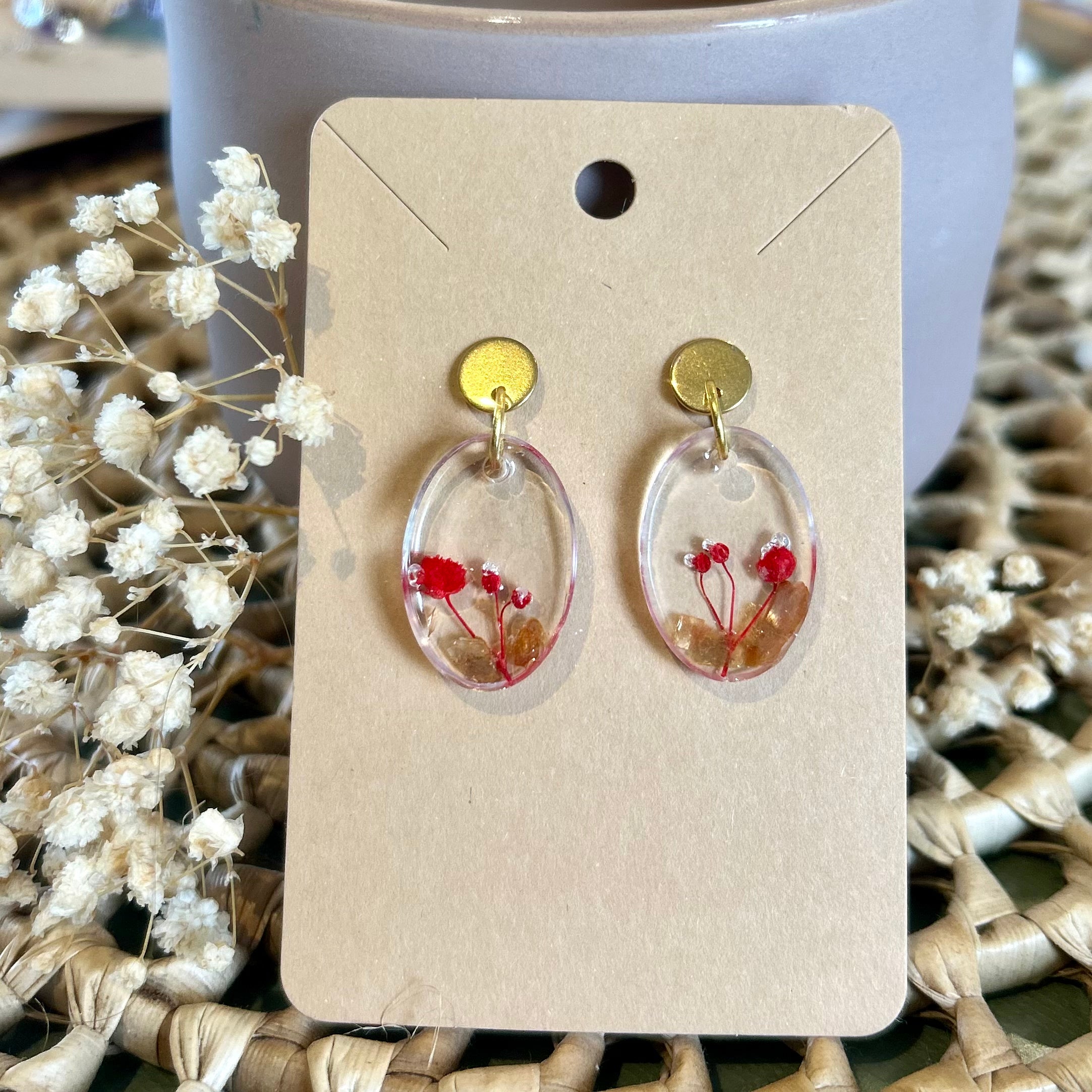 Ovale | Gypsophile rouge & Fragment