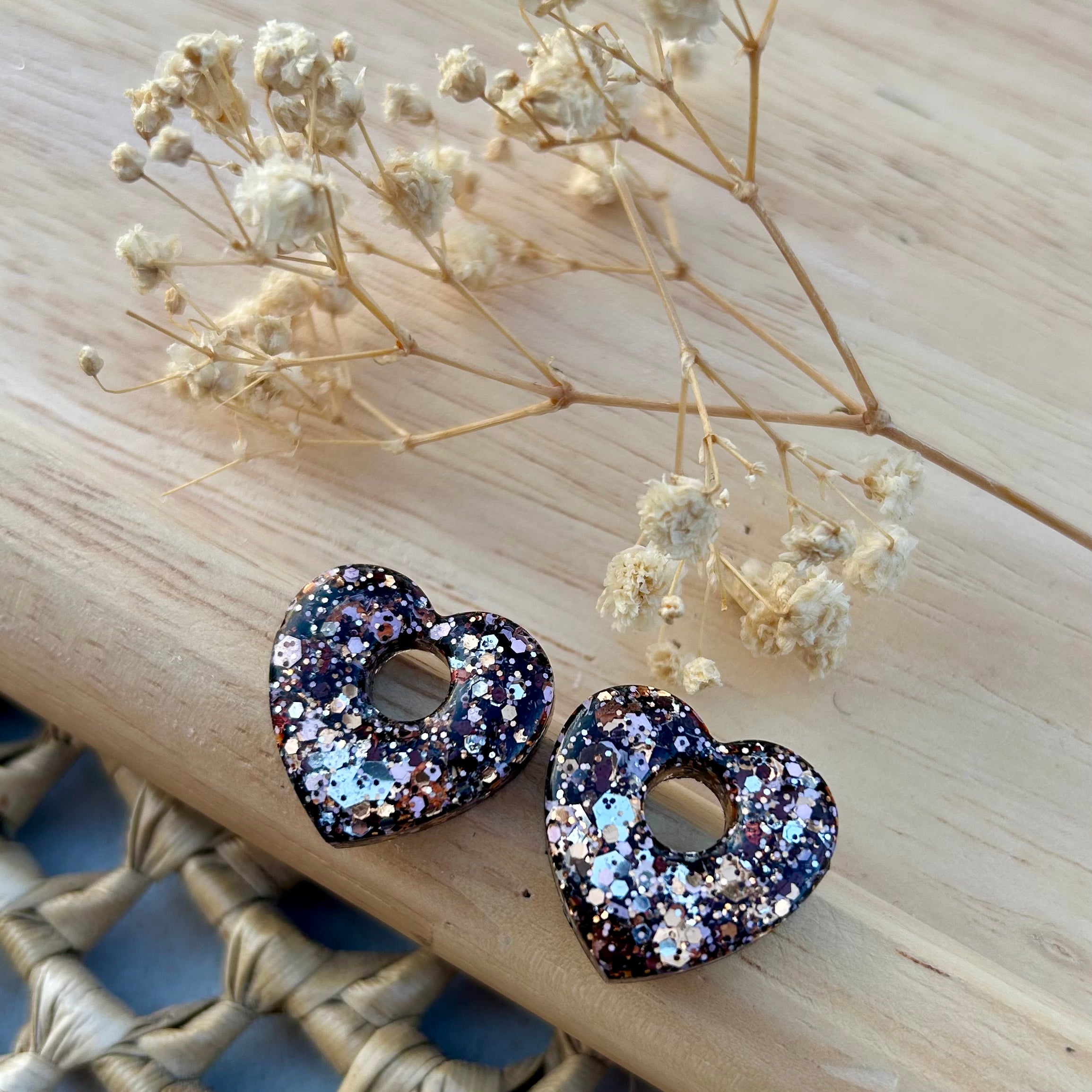 Cœur | Confetti noire & rose gold