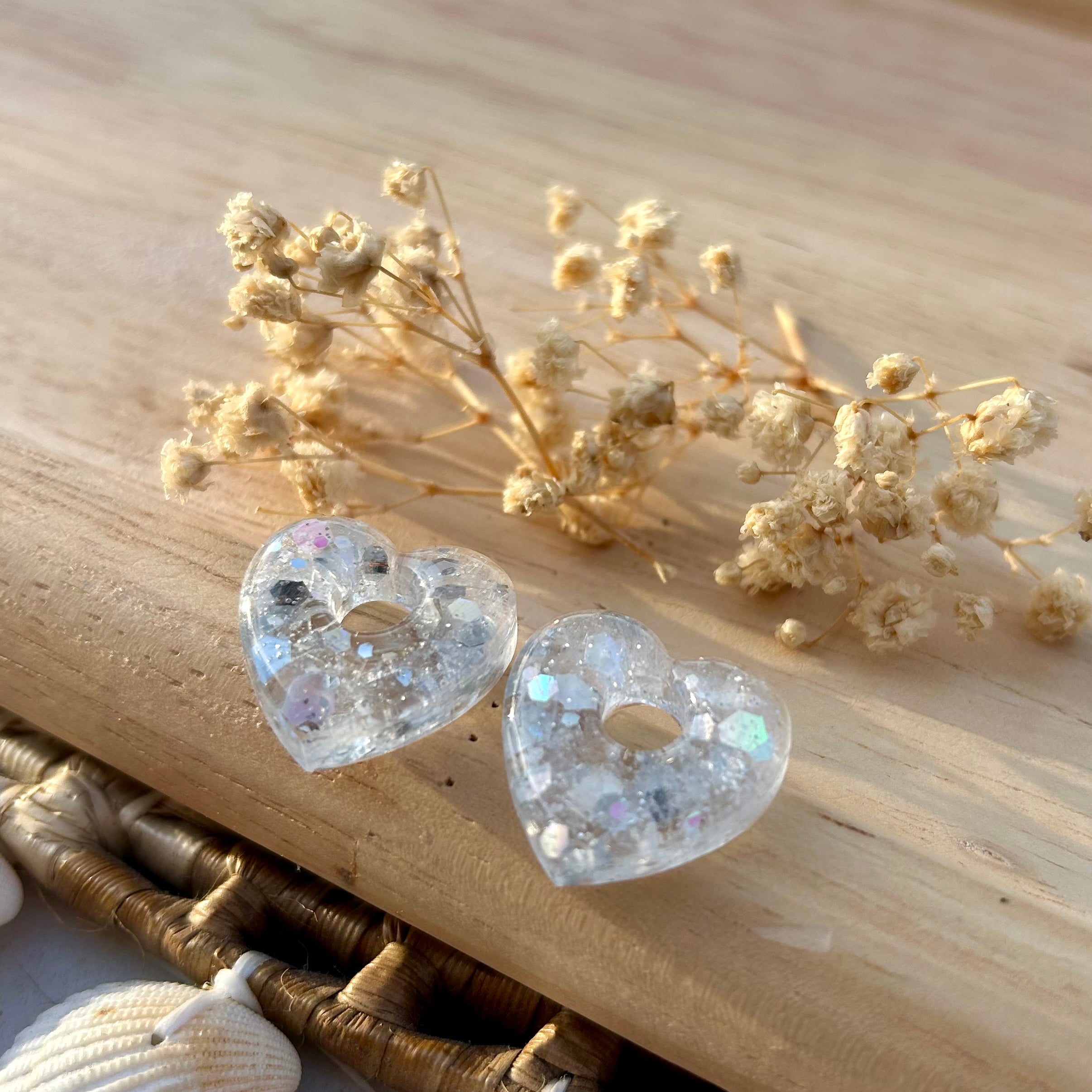 Cœur | Blanc à paillettes